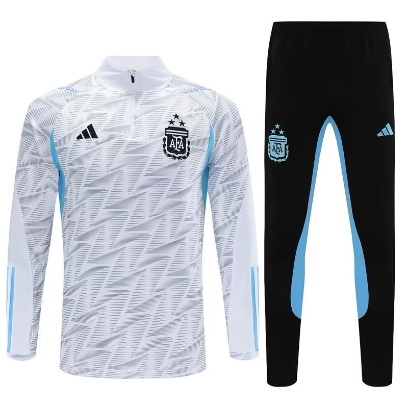 AAA Quality Argentina 23/24 Tracksuit - White/Grey